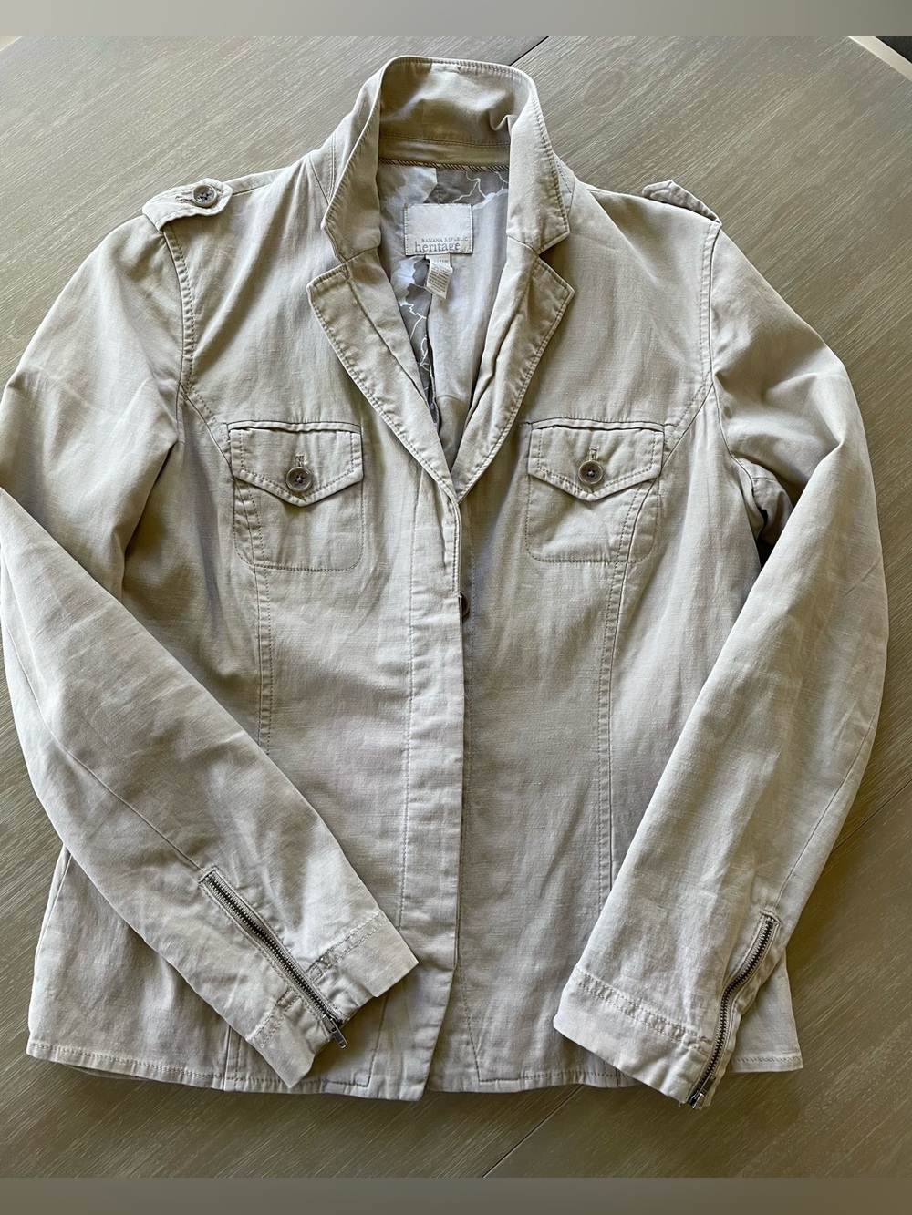 Banana Republic Stone Utility Jacket with Epaulets
